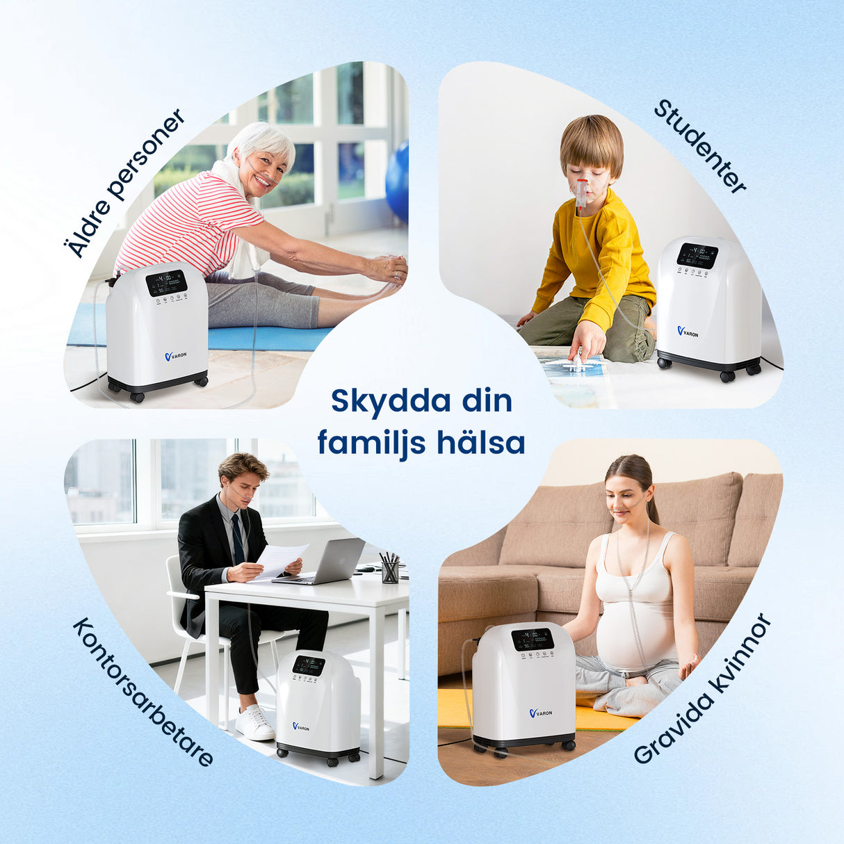 VARON VH-4 Syrekoncentrator för hemmet | Kontinuerligt flöde 1-9 L/min | CE-godkänd