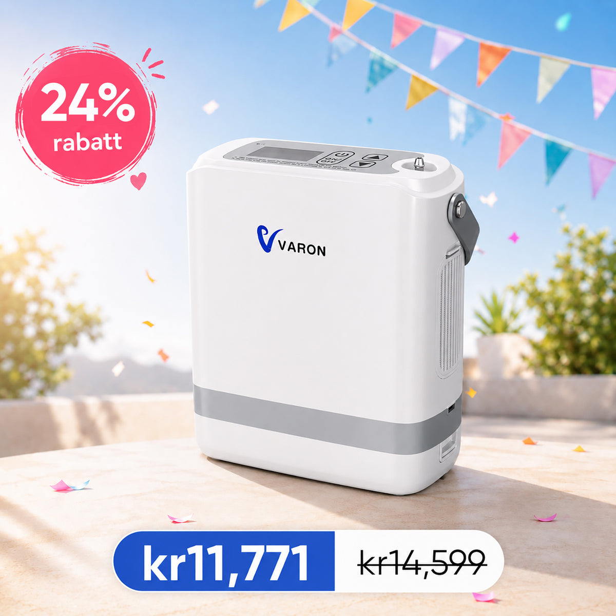 ăPre-saleă VARON VP-8G | Portable Pulsed Oxygen Concentrator - 93% Purity - Extended Battery Life