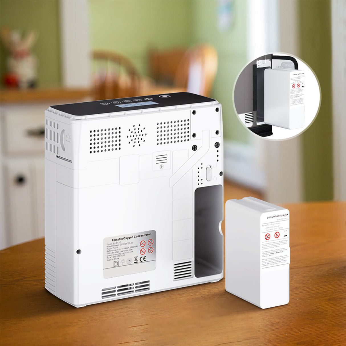 VARON VP-6 Kontinuerlig Portabel Syretillredare | 1-6 L/min Flöde, CE-godkänd