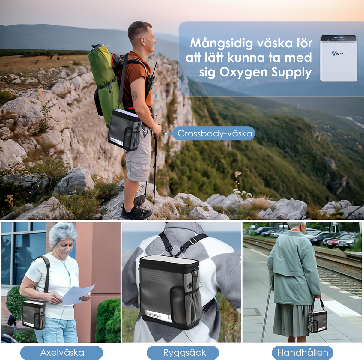 VARON VP-6 Kontinuerlig Portabel Syretillredare | 1-6 L/min Flöde, CE-godkänd