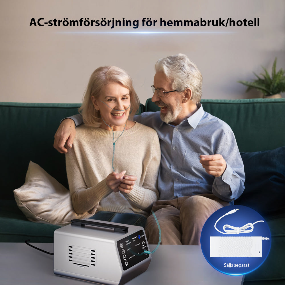 VARON VT-1 Puls & Kontinuerlig Syretillredare | Perfekt för Resor, CE-godkänd