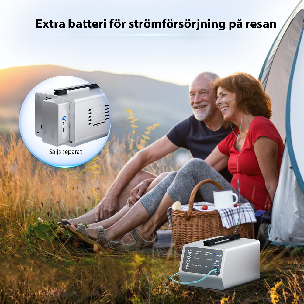 VARON VT-1 Puls & Kontinuerlig Syretillredare | Perfekt för Resor, CE-godkänd