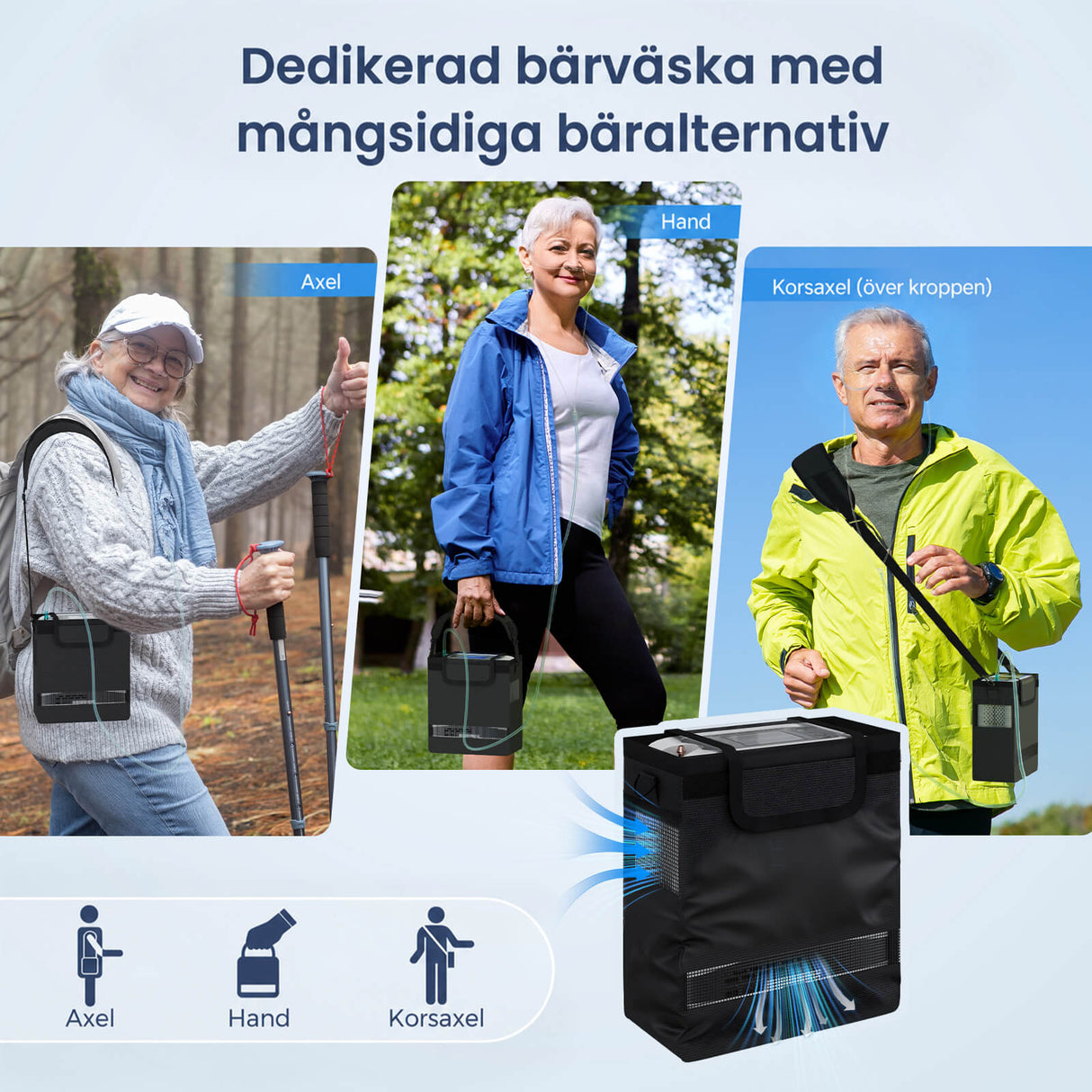 VARON VP-8 Lite | Bärbar pulserad syrgaskoncentrator – 90 % syrehalt