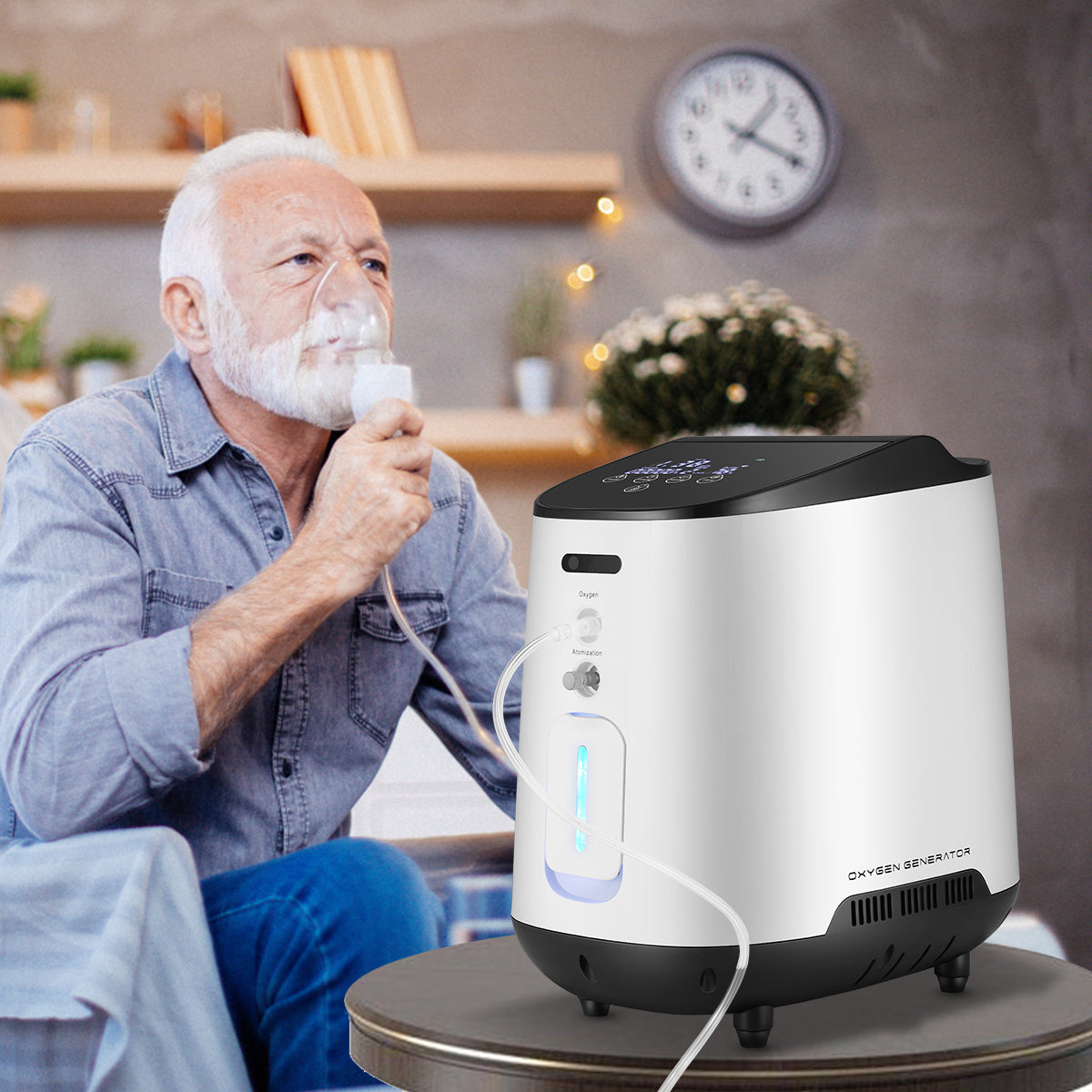 VARON VH-2 Syrgaskoncentrator i Hemmet | 1-7 L/min Justerbar, 24-timmars Drift, CE-godkänd
