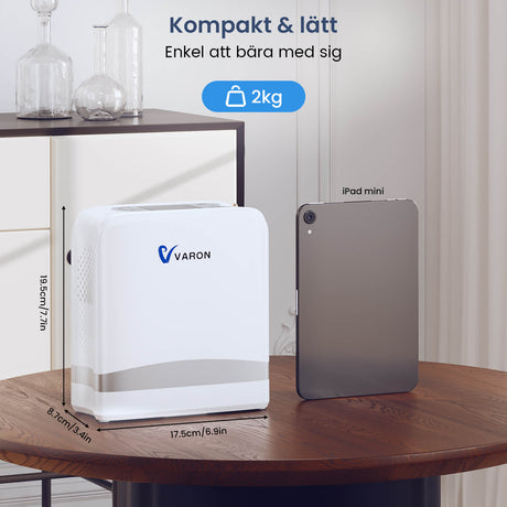 【Pre-sale】 VARON VP-8G | Portable Pulsed Oxygen Concentrator - 93% Purity - Extended Battery Life 