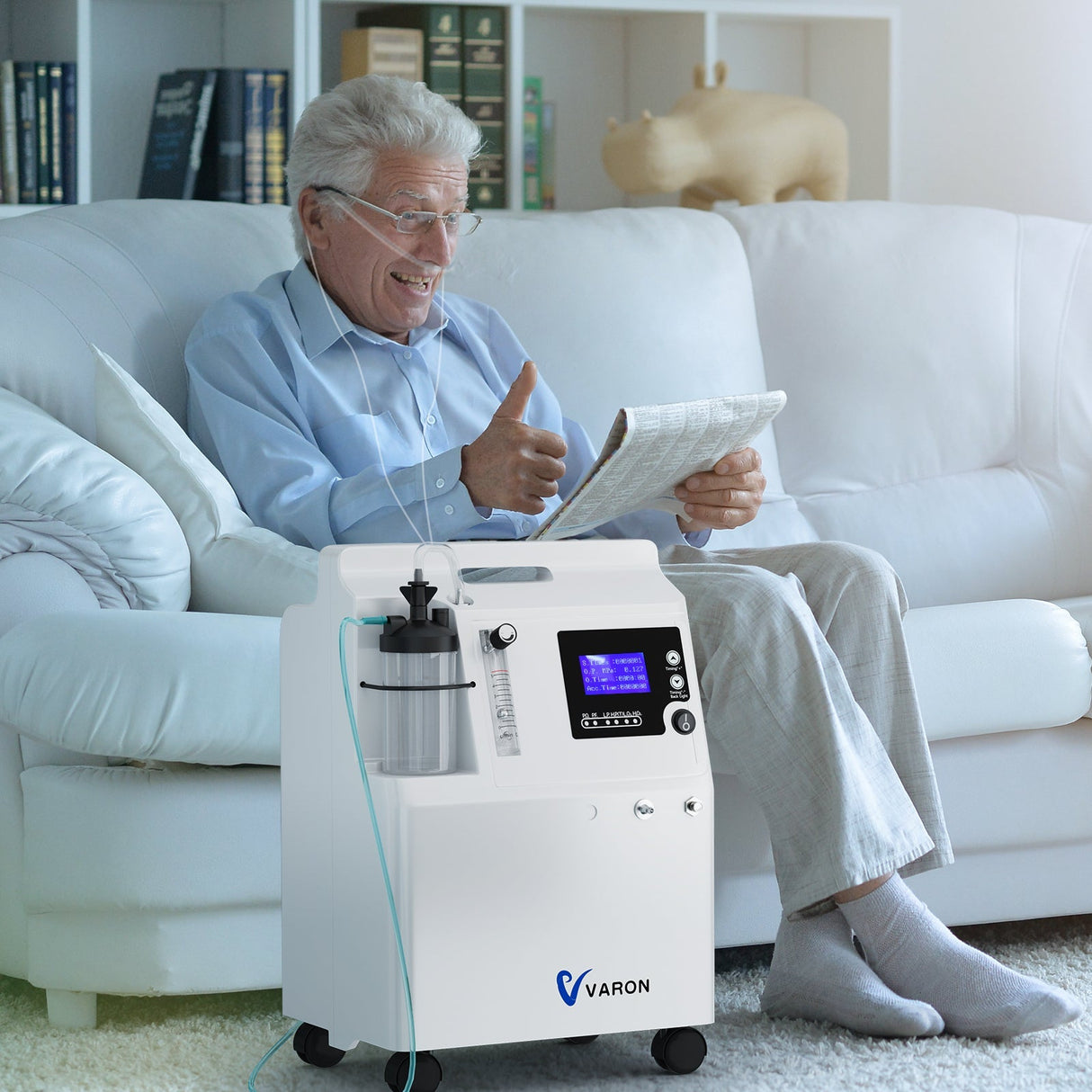 VARON Serene 5L Syretillredare | Låg Bullernivå, 72-timmars Drift, FDA-godkänd