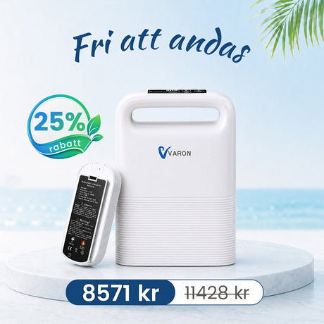VARON VP-2 Pulse Bärbar Syrgaskoncentrator | 93 % syre, lång batteritid, CE-godkänd