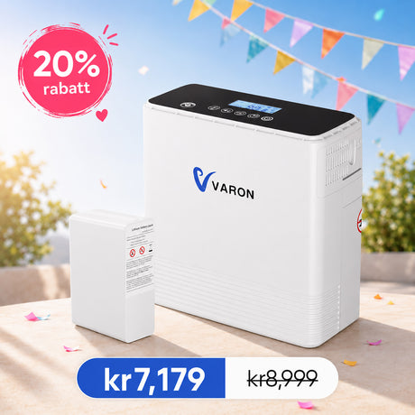 VARON VP-6 Continuous Portable Oxygen Concentrator | 1-6 L/min Flow, CE Approved