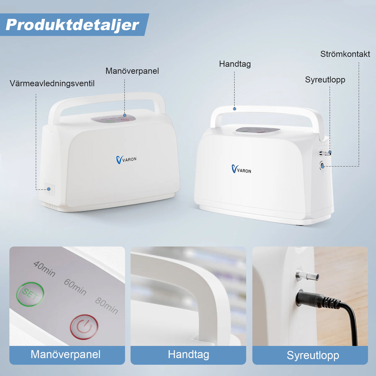 VARON VL-1 Pulssyretillredare | Perfekt för Rörlighet, CE-godkänd