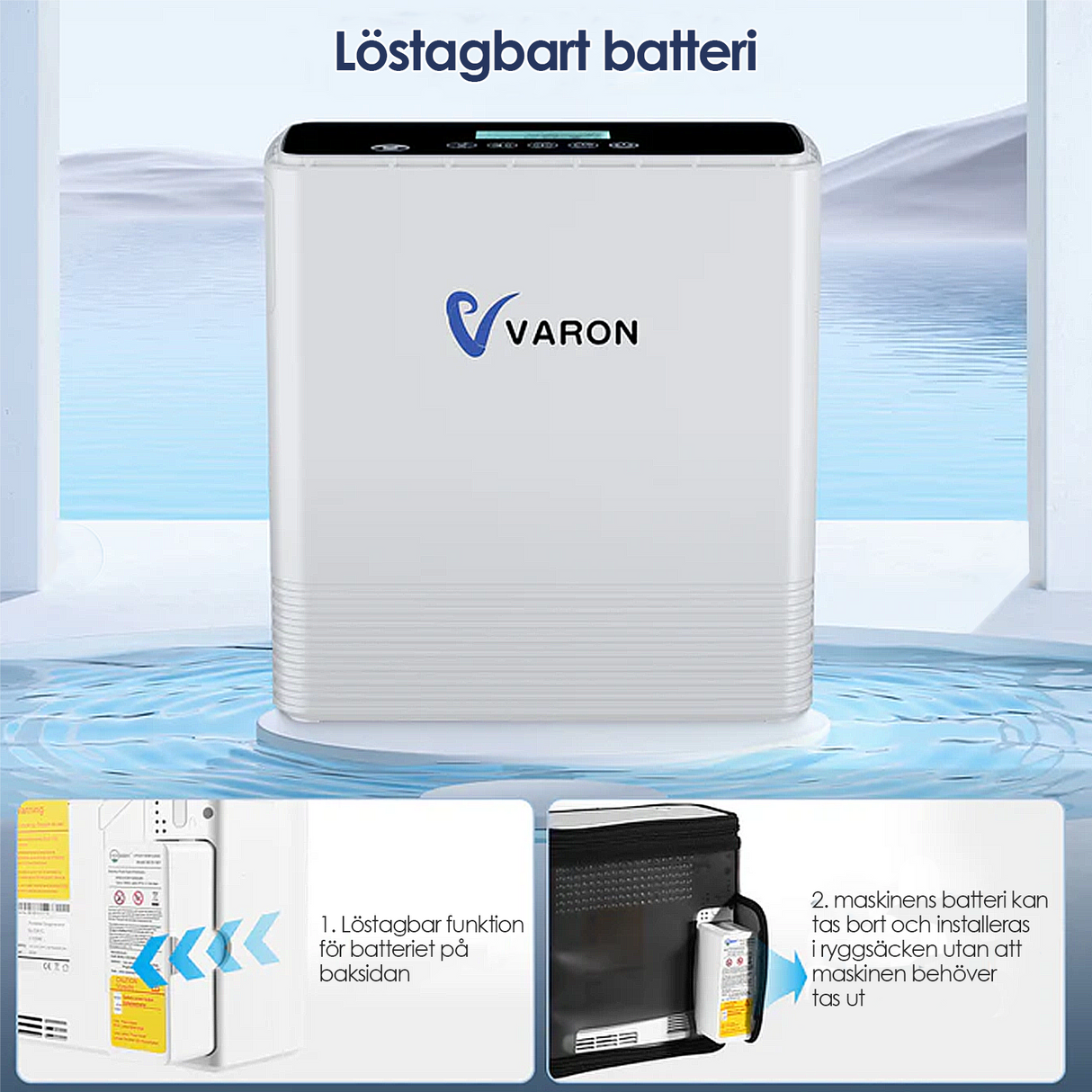 VARON VP-6 Kontinuerlig Portabel Syretillredare | 1-6 L/min Flöde, CE-godkänd