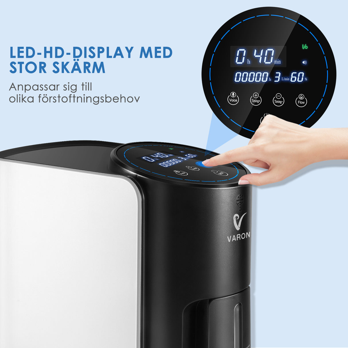 VARON VH-1 Hem-Syretillredare | 1-7 L/min, Vital Seniorhälsa, CE-godkänd