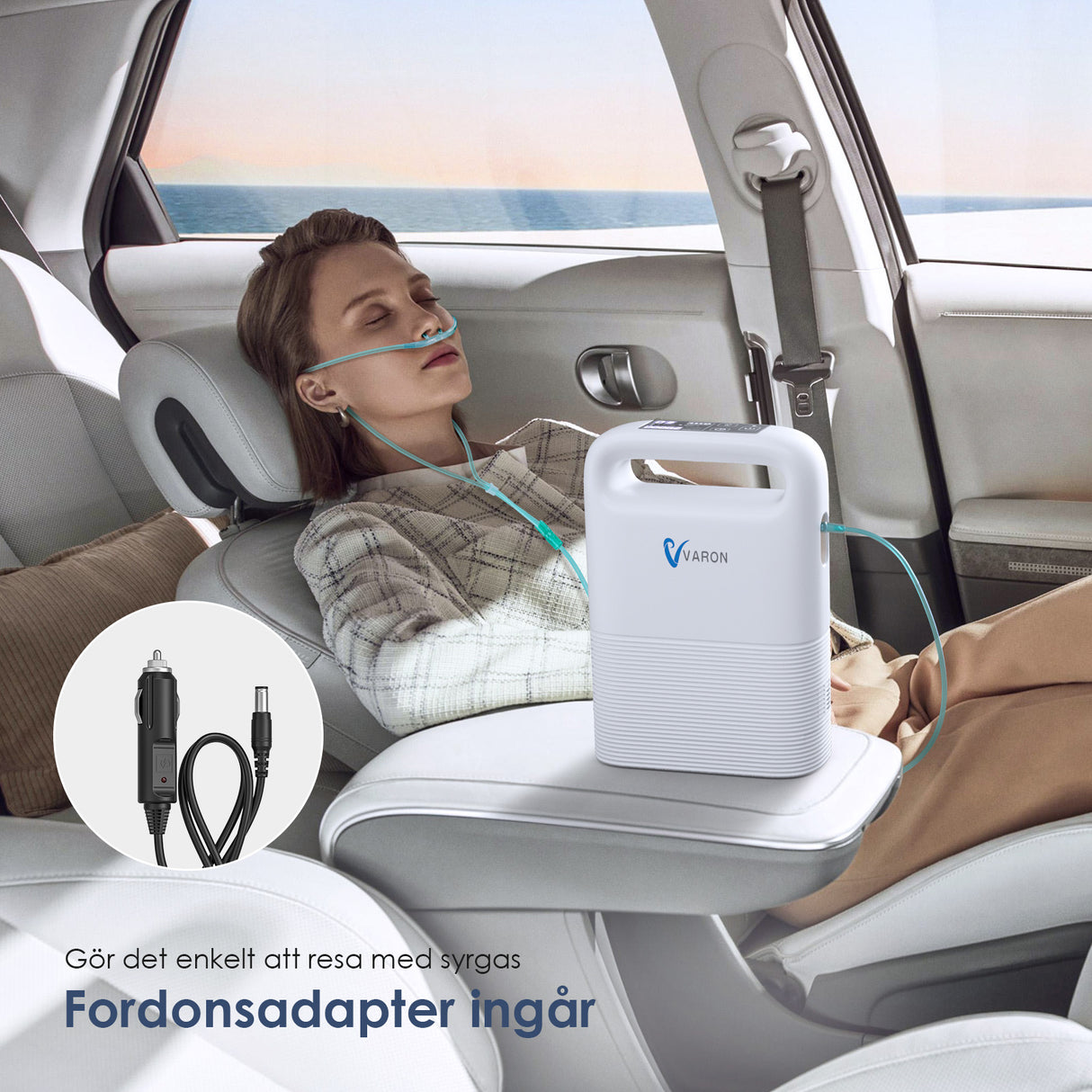 VARON VP-2 Pulse bärbar syrekoncentrator | 93 % syre, lång batteritid, CE-godkänd