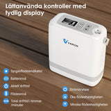 【Förförsäljning】 VARON VP-8G | Bärbar pulserad syrgaskoncentrator - 93 % renhet - förlängd batteritid