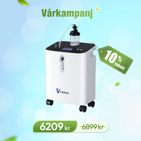 VARON VH-3 PRO Syrgaskoncentrator i Hemmet | 10-stegskontroll, Bekväm Terapi, CE-godkänd