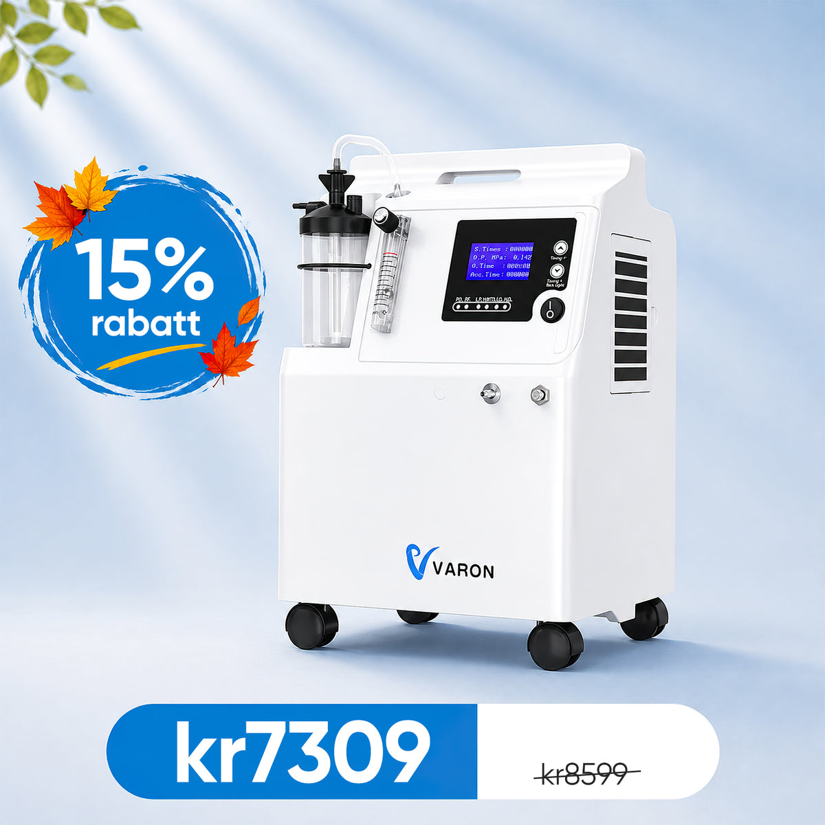 VARON Serene 5L Home Oxygen Concentrator | Low Noise, 72-Hour Operation, FDA Approved