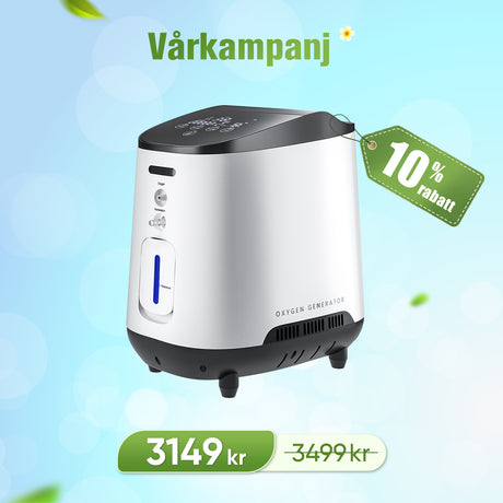 VARON VH-2 Syrgaskoncentrator i Hemmet | 1-7 L/min Justerbar, 24-timmars Drift, CE-godkänd