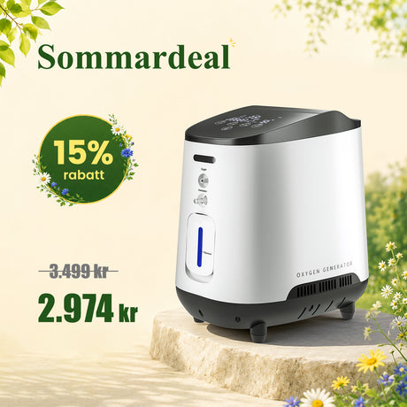 VARON VH-2 Syrgaskoncentrator i Hemmet | 1-7 L/min Justerbar, 24-timmars Drift, CE-godkänd