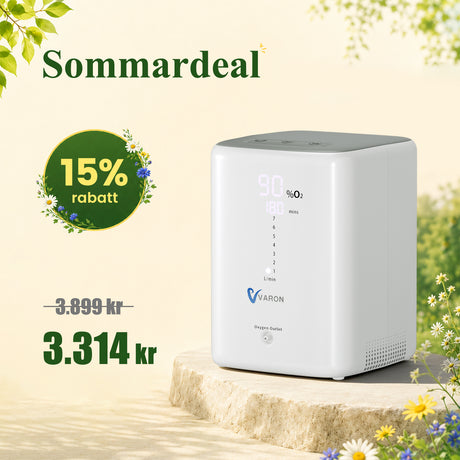 VARON VH-3 Syrgaskoncentrator i Hemmet | 1-7 L/min Bekväm Terapi, CE-godkänd