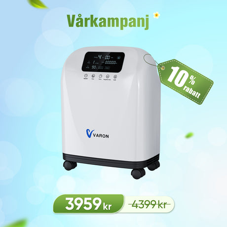 VARON VH-4 Syrgaskoncentrator i Hemmet | Kontinuerligt flöde 1-9 L/min | CE-godkänd