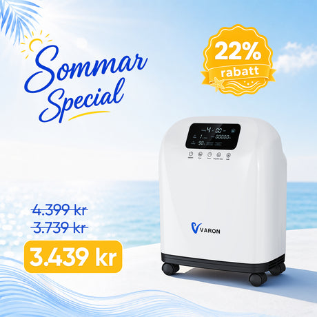 VARON VH-4 Syrgaskoncentrator i Hemmet | Kontinuerligt flöde 1-9 L/min | CE-godkänd