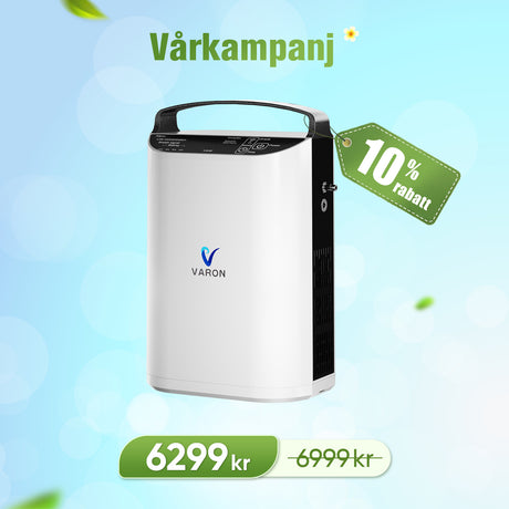 VARON VP-1 Portable Oxygen Concentrator with Pulse Dose Technology | 24-Hour Operation, CE Approved