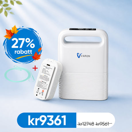 VARON VP-2 Pulse Bärbar Syrgaskoncentrator | 93 % syre, lång batteritid, CE-godkänd