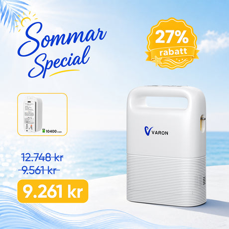 VARON VP-2 Pulse Bärbar Syrgaskoncentrator | 93 % syre, lång batteritid, CE-godkänd