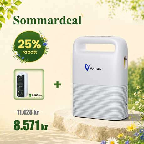 VARON VP-2 Pulse Bärbar Syrgaskoncentrator | 93 % syre, lång batteritid, CE-godkänd