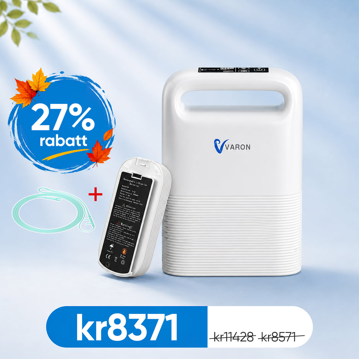 VARON VP-2 Pulse Portable Oxygen Concentrator | 93% oxygen, long battery life, CE approved 