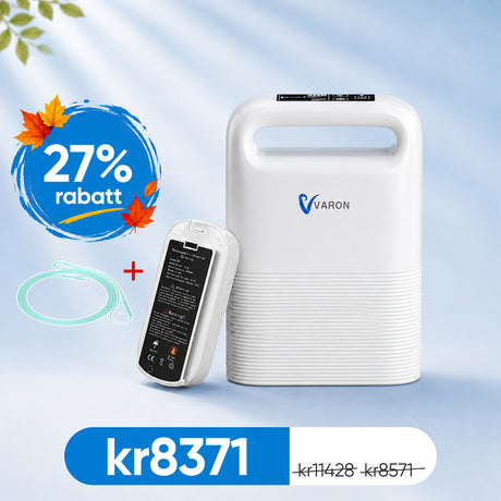 VARON VP-2 Pulse Bärbar Syrgaskoncentrator | 93 % syre, lång batteritid, CE-godkänd