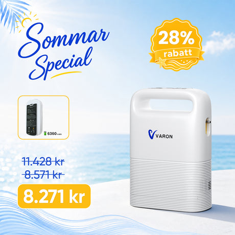 VARON VP-2 Pulse Bärbar Syrgaskoncentrator | 93 % syre, lång batteritid, CE-godkänd