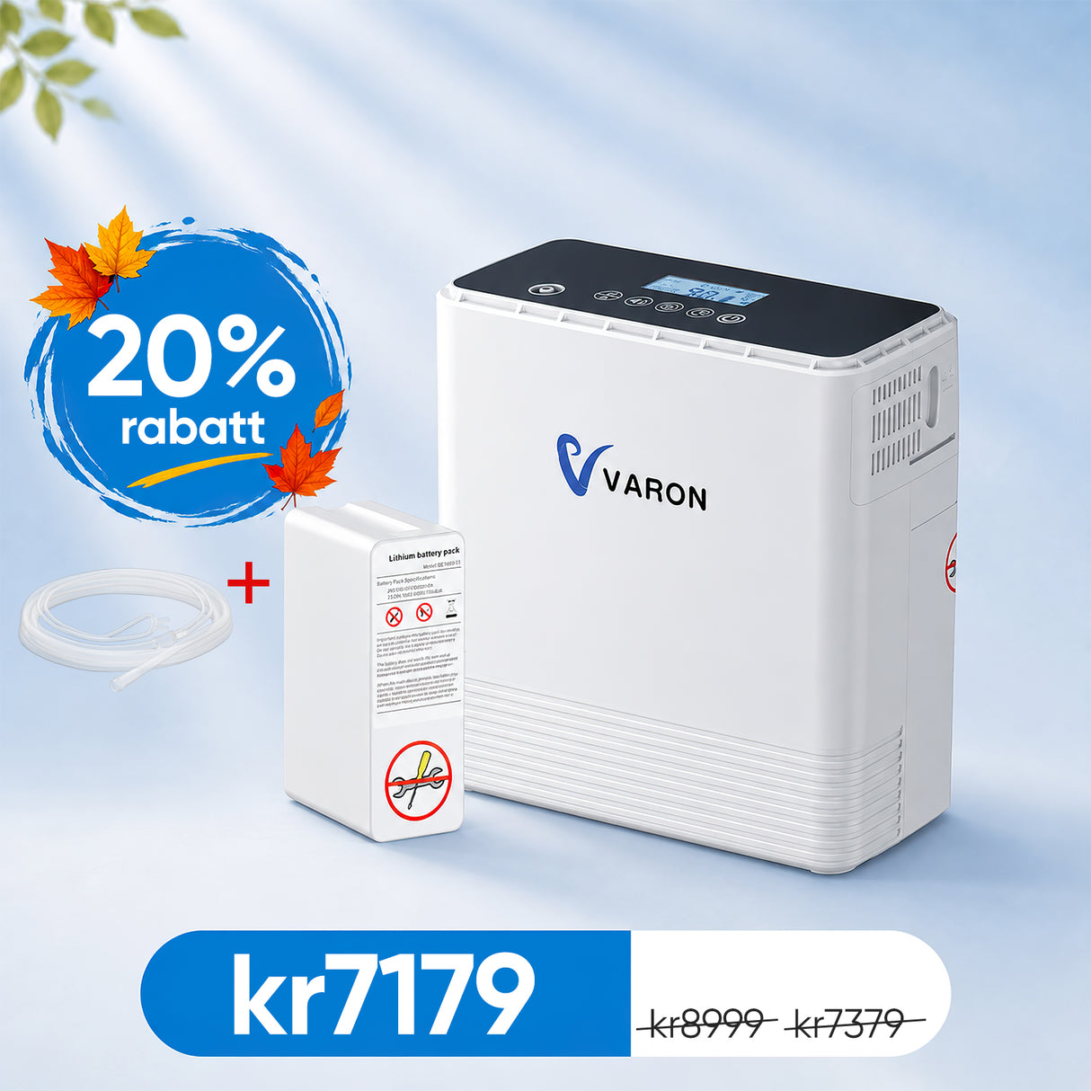 VARON VP-6 Continuous Portable Oxygen Concentrator | 1-6 L/min Flow, CE Approved