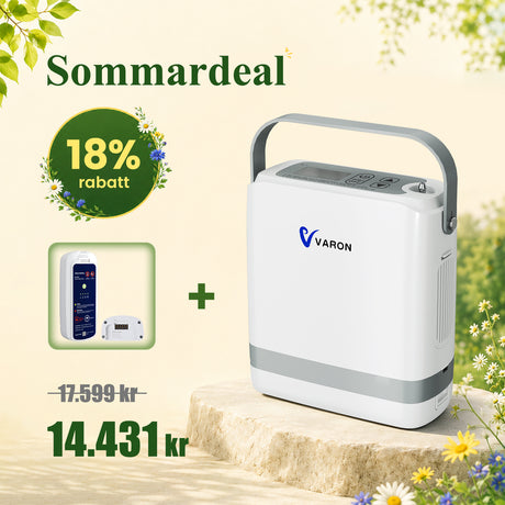 VARON VP-8G | Bärbar pulserad syrgaskoncentrator - 93 % renhet - förlängd batteritid